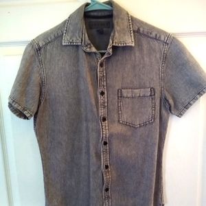 Grey distressed denim look shirt (3 for $10)
